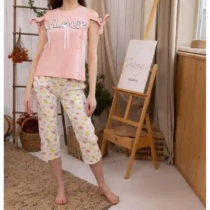 Floral Printed Capris with Bow Sleeves