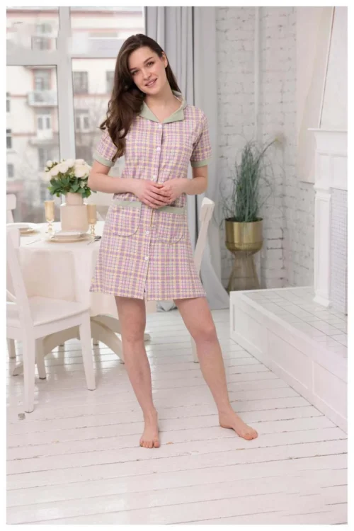 Plaid Short Sleeve Dress - Image 2