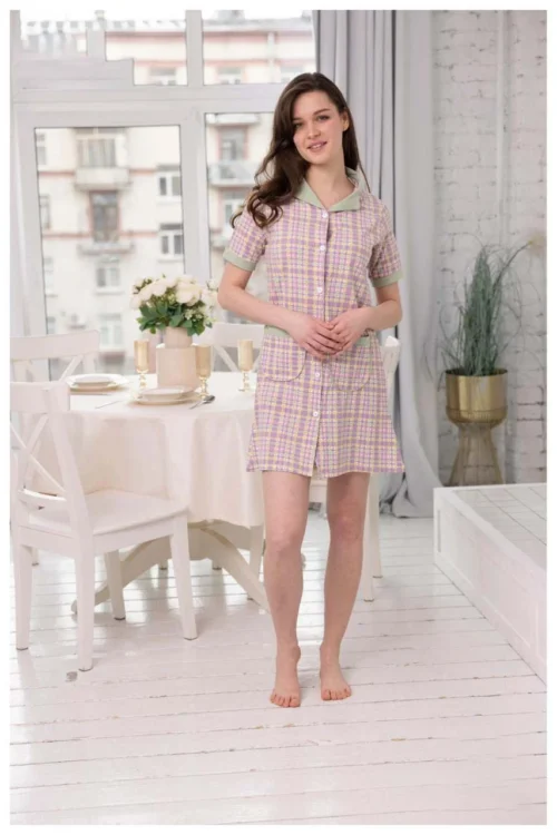 Plaid Short Sleeve Dress