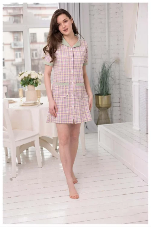 Plaid Short Sleeve Dress - Image 5