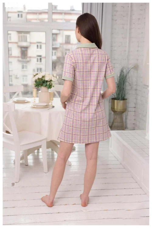 Plaid Short Sleeve Dress - Image 4