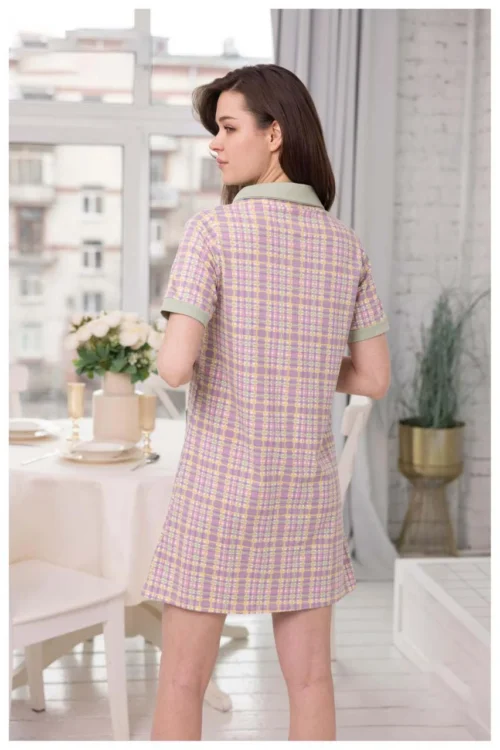 Plaid Short Sleeve Dress - Image 3