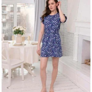 Cute Patterned Short Sleeve Dress