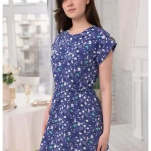 Cute Patterned Short Sleeve Dress