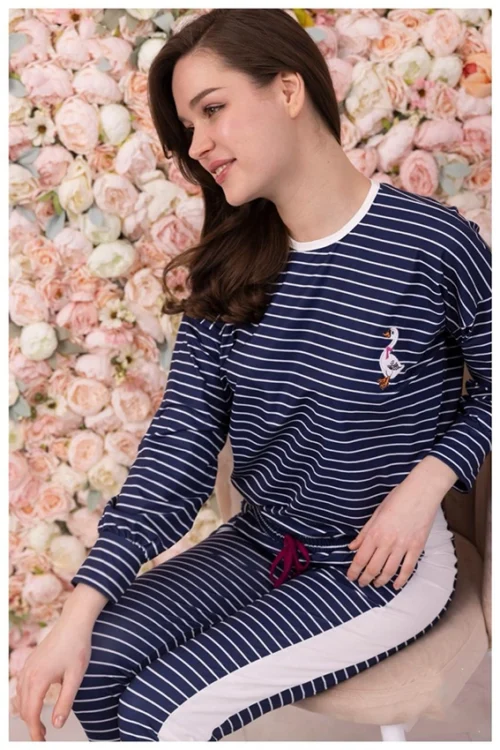 Striped Long Sleeve Lounge Set - Image 4