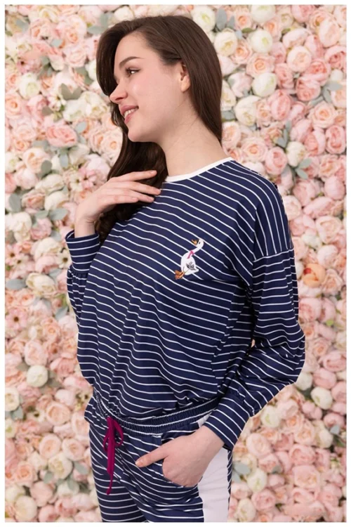 Striped Long Sleeve Lounge Set - Image 3