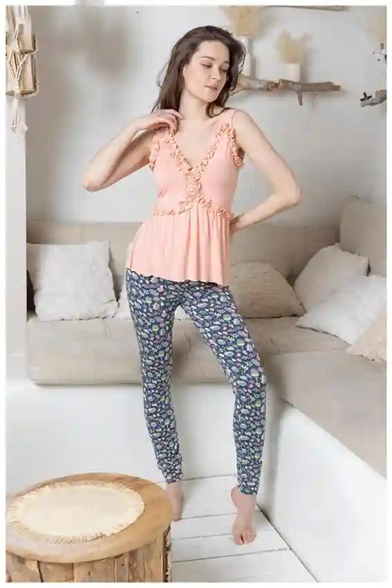 Floral Leggings with Sleeveless Top