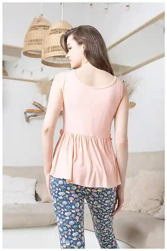 Floral Leggings with Sleeveless Top