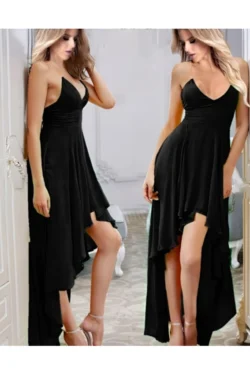 Elegant Red Sleeveless Evening Dress