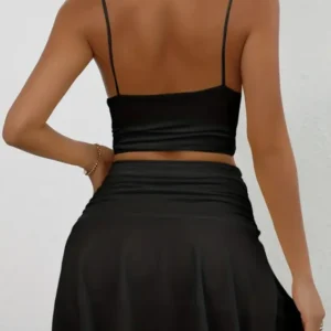 Sleek Sleeveless Crop Top Set