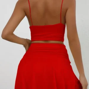 Sleek Sleeveless Crop Top Set