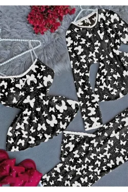 Stylish Butterfly Pattern Outfit Set