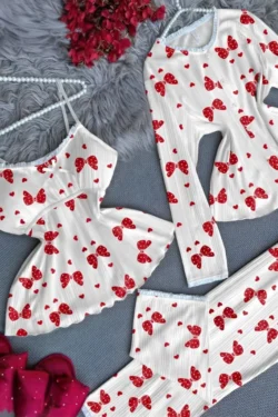 Stylish Bow Print 3 Piece Set