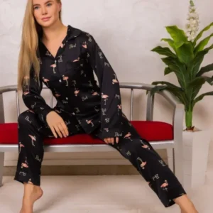Flamingo Pattern Long Sleeve Pajama Set
