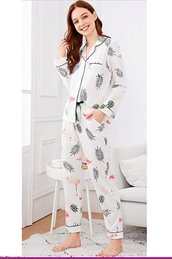 Flamingo Print Pajama Set