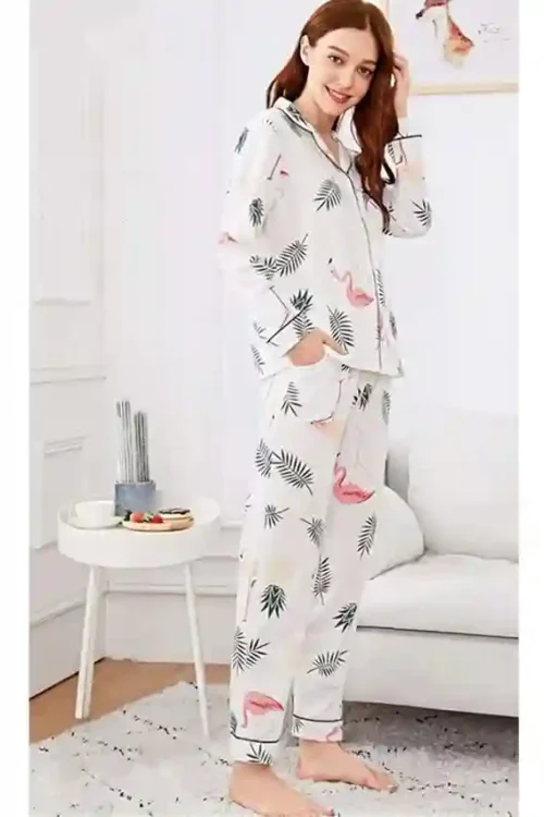 Flamingo Print Pajama Set