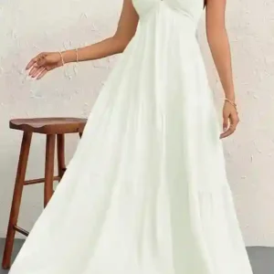 Elegant Sleeveless Yellow Halter Dress