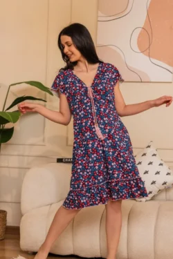 Floral Short-Sleeve Summer Dress