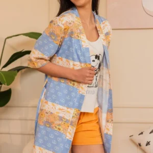 Vibrant Floral Kimono with Shorts Set