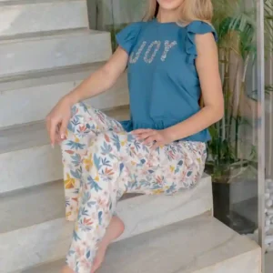 Floral Joy Ruffled Sleeve Top and Pants