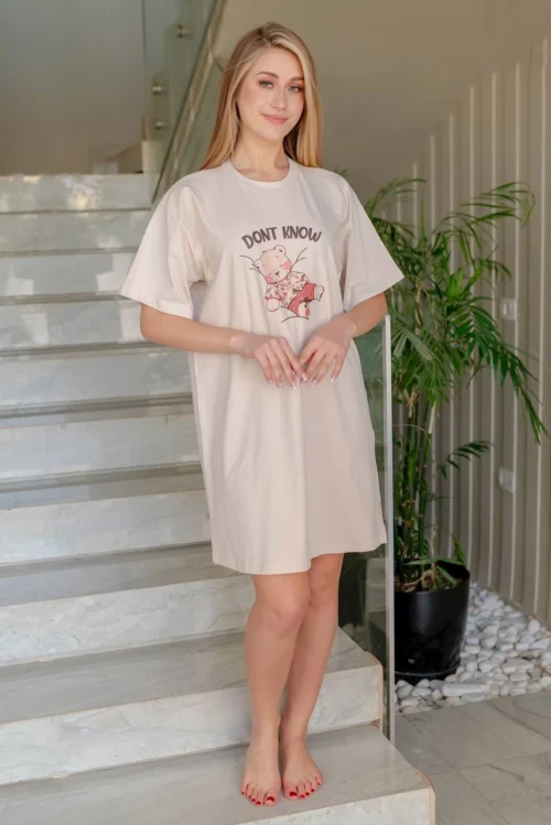 Graphic Short Sleeve T-shirt Dress