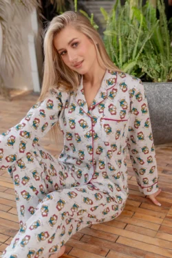 Cartoon Pattern Long Sleeve Pajama Set