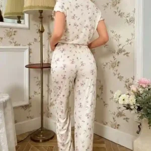 Floral Short Sleeve Pajama Set