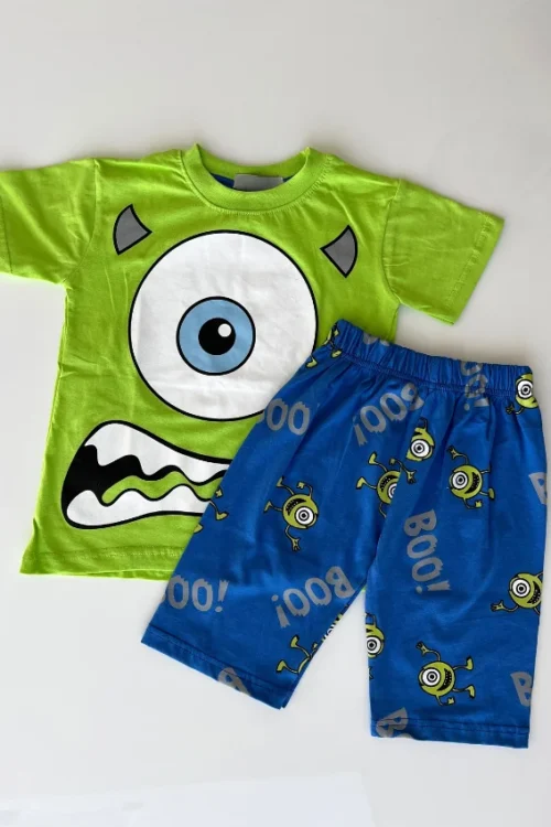 Kids Monster Graphic Shorts Set