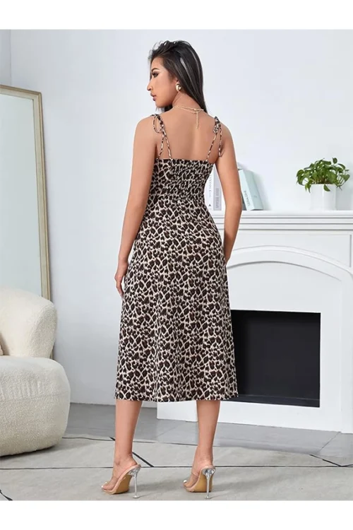 Stylish Leopard Print Midi Dress - Image 3