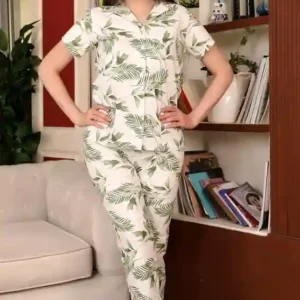 Leaf Pattern Short Sleeve Set
