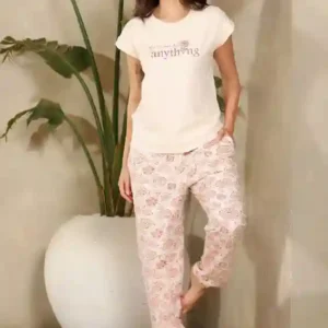 Floral Print Short Sleeve Pajama Set