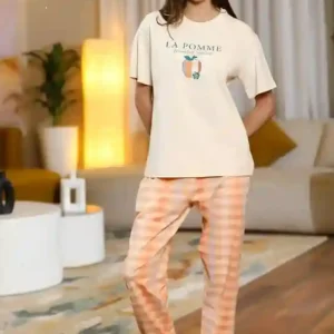 Chic Checkered Pants with Short Sleeves