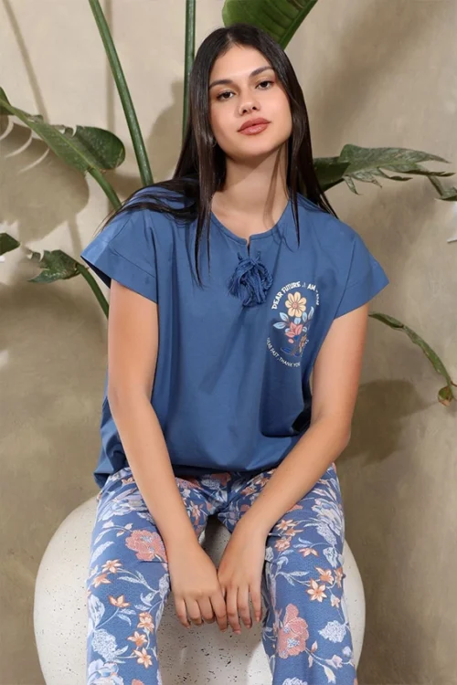 Stylish Floral Pattern Pants Set - Image 2
