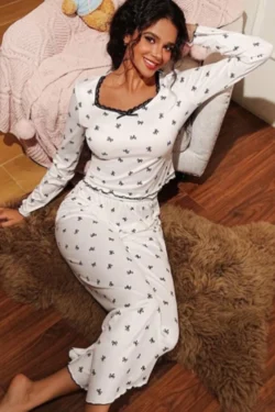 Floral Print Long Sleeve Pajama Set