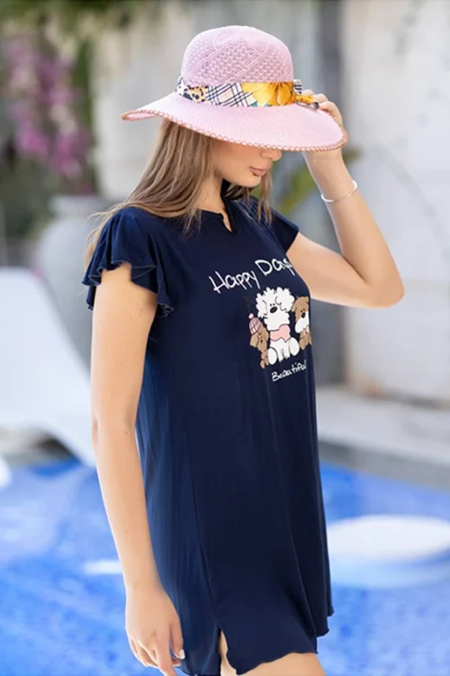 Cute Cartoon Ruffle Sleeve Dress - Image 2