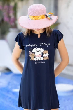 Cute Cartoon Ruffle Sleeve Dress