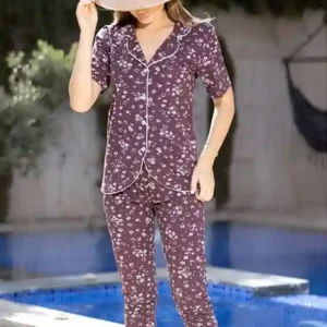Floral Short Sleeve Pajama Set