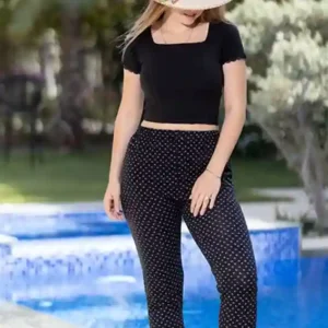 Polka Dot Pants with Short Sleeve Top