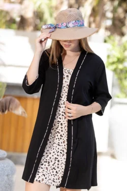 Chic Printed Dress with 3/4 Sleeves