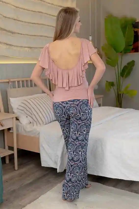Paisley Patterned Flare Sleeve Top