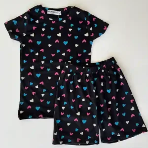 Heart Pattern Short Sleeve Set