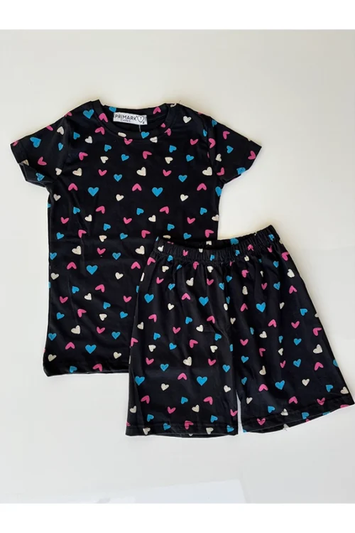 Heart Pattern Short Sleeve Set