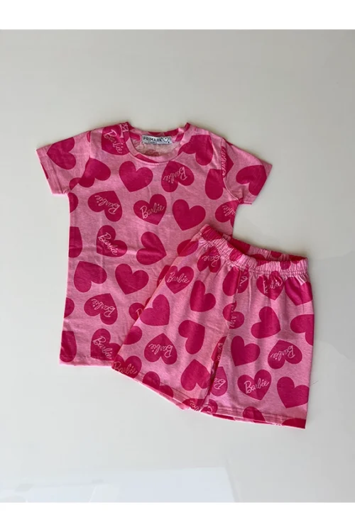 Pink Heart Short Sleeve Set