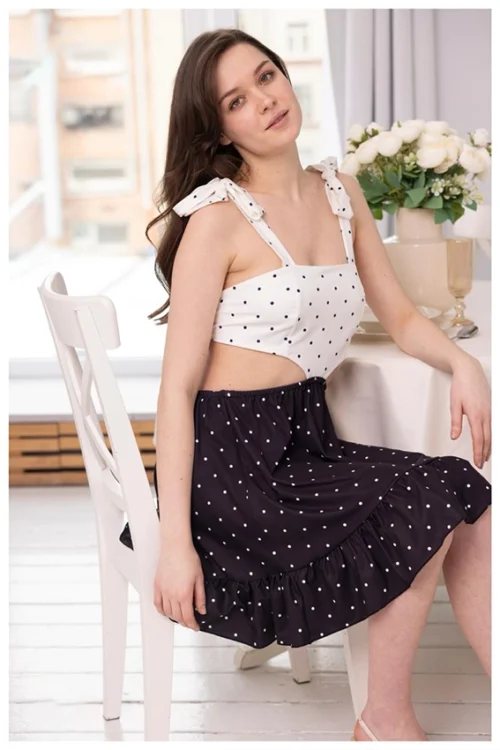 Polka Dot Sleeveless Summer Dress - Image 4