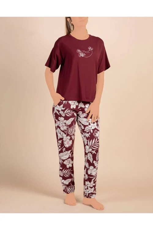 Floral Print Short Sleeve Pajama Set