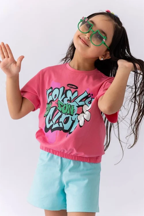 Colorful Floral Short Sleeve Set - Image 2