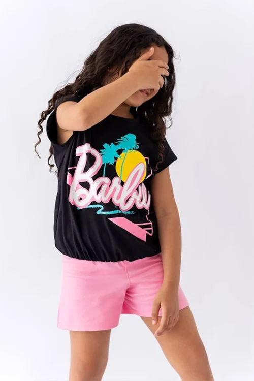 Graphic Print Cap Sleeve Top & Shorts - Image 2