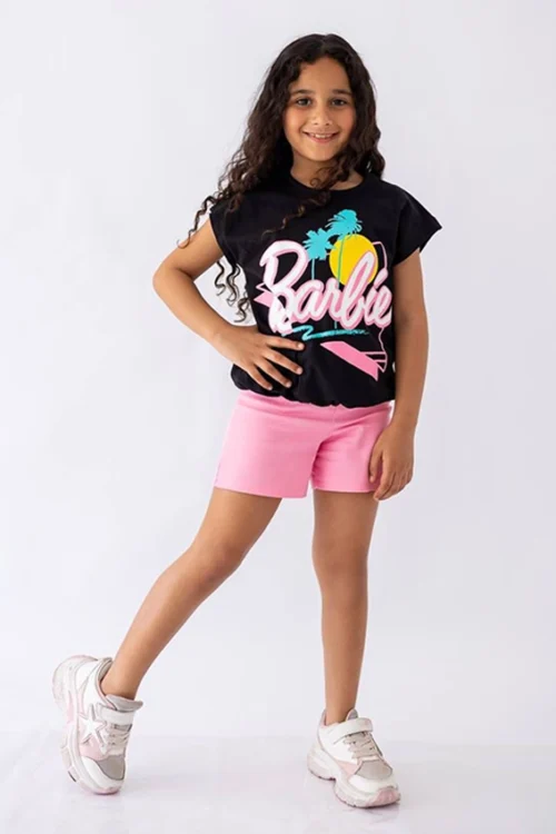 Graphic Print Cap Sleeve Top & Shorts - Image 3