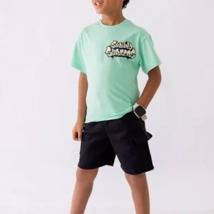 Graphic Tee and Casual Shorts Set