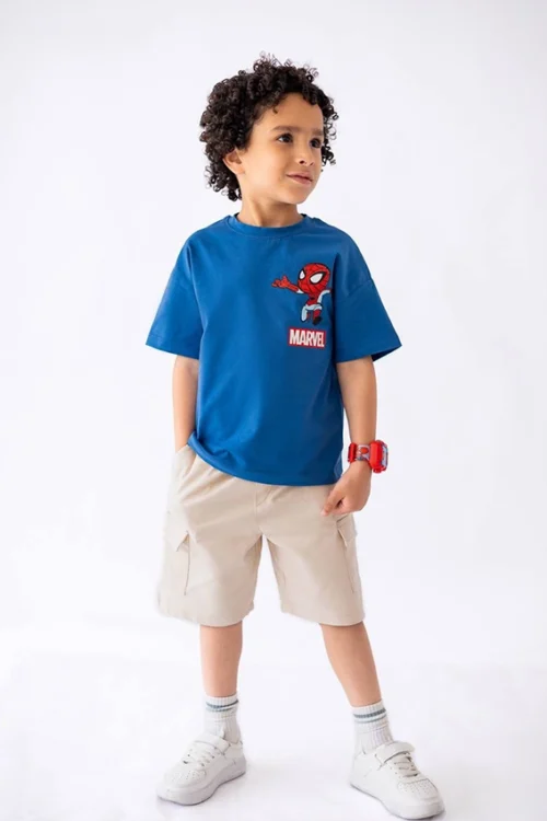Spiderman Blue Tee with Shorts